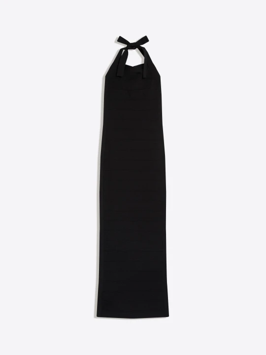 Zdjęcie produktu Bershka Sukienka Midi Wiązana Na Szyi Kobieta Czarny