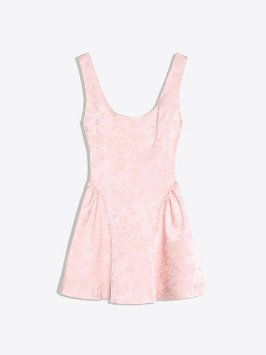 Zdjęcie produktu Bershka Sukienka Mini Ramiączka Żakardowa Satyna Kobieta Różowy