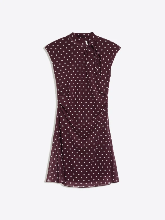 Zdjęcie produktu Bershka Sukienka Mini Z Tiulu W Kropki Kobieta Bordowy