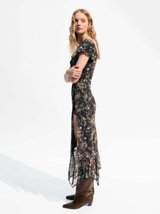 Zdjęcie produktu Bershka Sukienka Średniej Długości Z Tiulu Kobieta Zielony