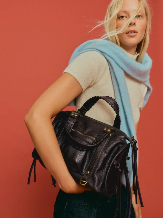 Zdjęcie produktu Bershka Torba Typu Bowling Z Paskami Kobieta Brązowy