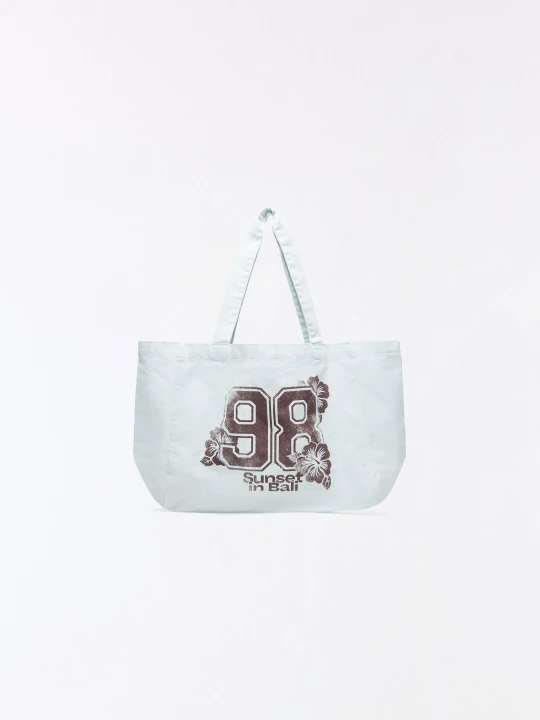 Zdjęcie produktu Bershka Torba Typu Shopper Z Nadrukiem Kobieta Niebieski