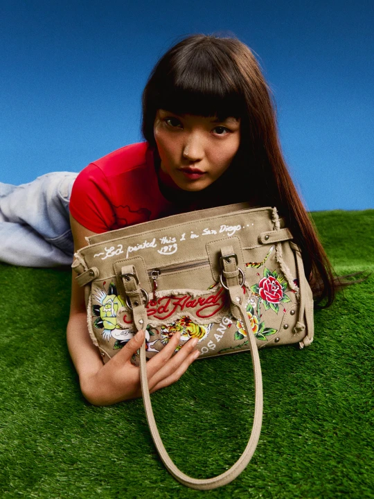 Zdjęcie produktu Bershka Torebka Ed Hardy X Bershka Kobieta Khaki