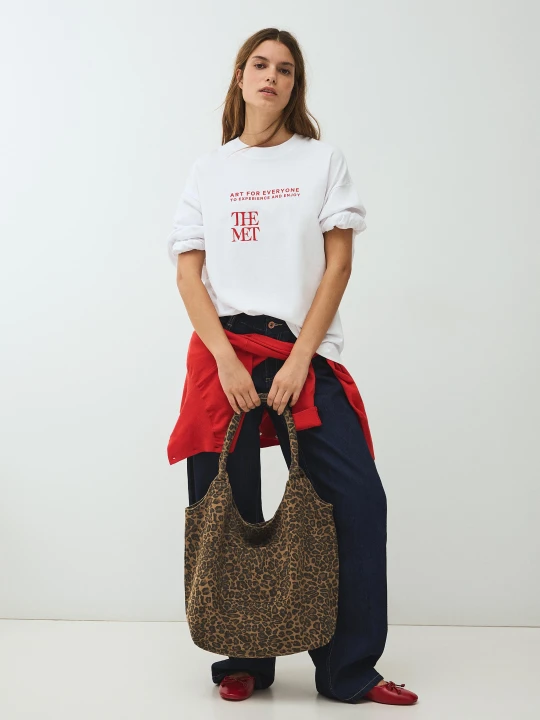 Zdjęcie produktu Bershka Torebka Ze Zwierzęcym Nadrukiem Kobieta Brązowy