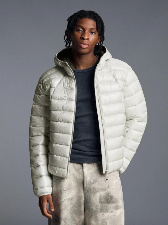 Zdjęcie produktu Bershka Ultralekka Pikowana Kurtka Mężczyzna Popielaty