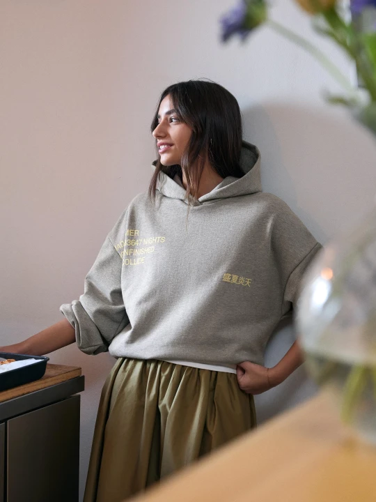 Zdjęcie produktu Bershka Wzorzysta Bluza Z Kapturem Kobieta Szary