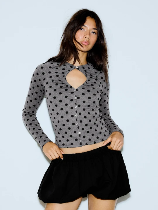 Zdjęcie produktu Bershka Żakiet Z Rozcięciem Przy Dekolcie Kobieta Ciemnoszary