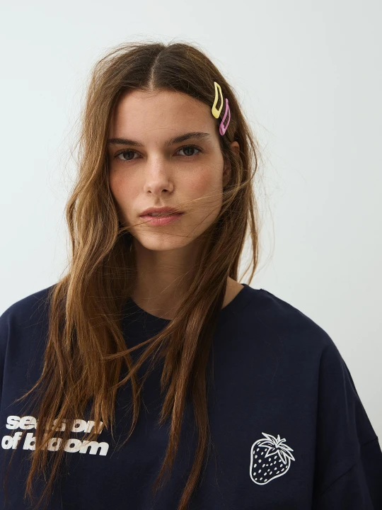 Zdjęcie produktu Bershka Zestaw 3 Spinek Kobieta Żółty