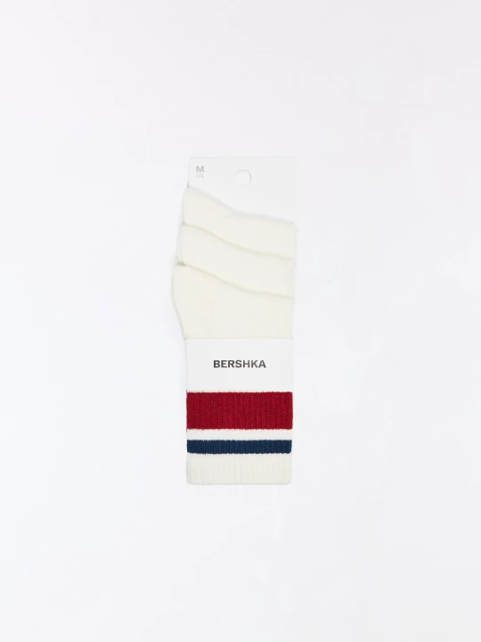 Zdjęcie produktu Bershka Zestaw Skarpetek Retro Mężczyzna Biały