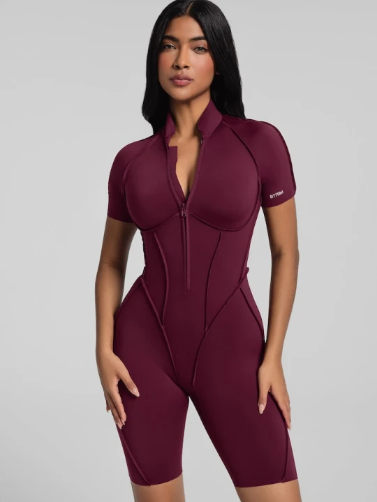 Zdjęcie produktu BetterMe kombinezon sportowy damski Sleek bordowy