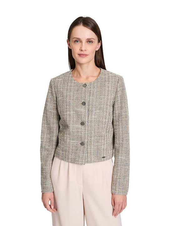 Zdjęcie produktu BETTY & CO Blezer w kolorze kremowo-karmelowo-czarnym rozmiar: 44