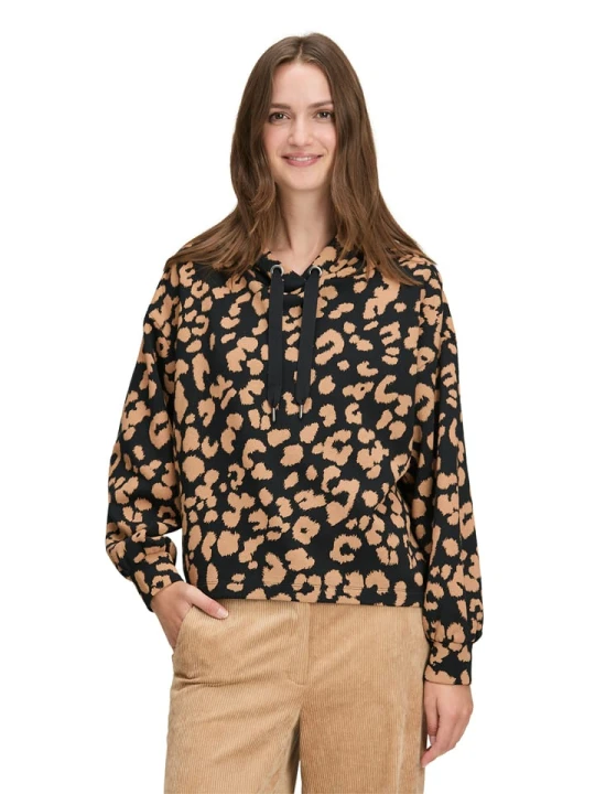 Zdjęcie produktu BETTY & CO Bluza w kolorze czarno-jasnobrązowym rozmiar: L