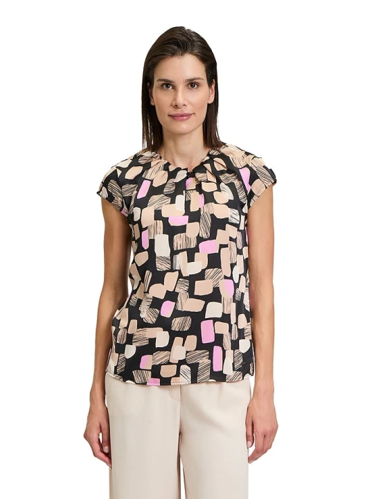 Zdjęcie produktu BETTY & CO Bluzka w kolorze szarobrązowo-czarno-jasnoróżowym rozmiar: 36