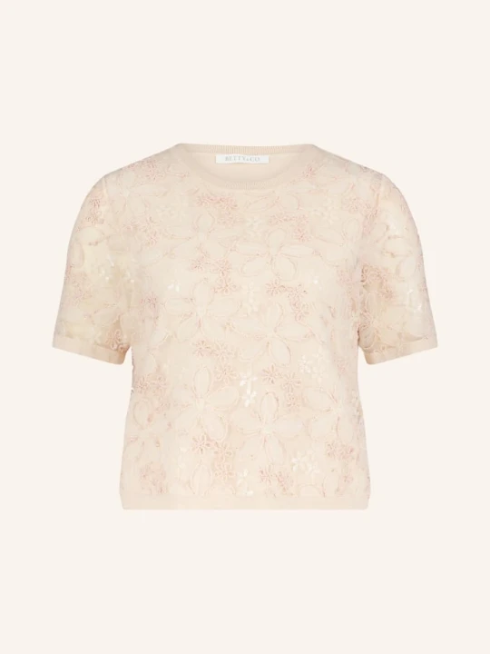 Zdjęcie produktu Betty&Co Dzianinowa Bluzka Z Mieszanki Materiałów Z Cekinami rosa Betty & Co różowy