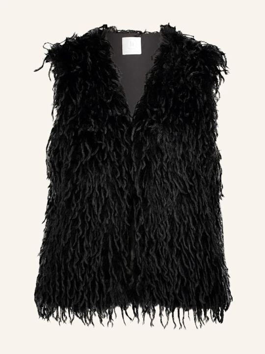 Zdjęcie produktu Betty&Co Kamizelka Ze Sztucznego Futra Z Frędzlami schwarz Betty & Co CZARNY