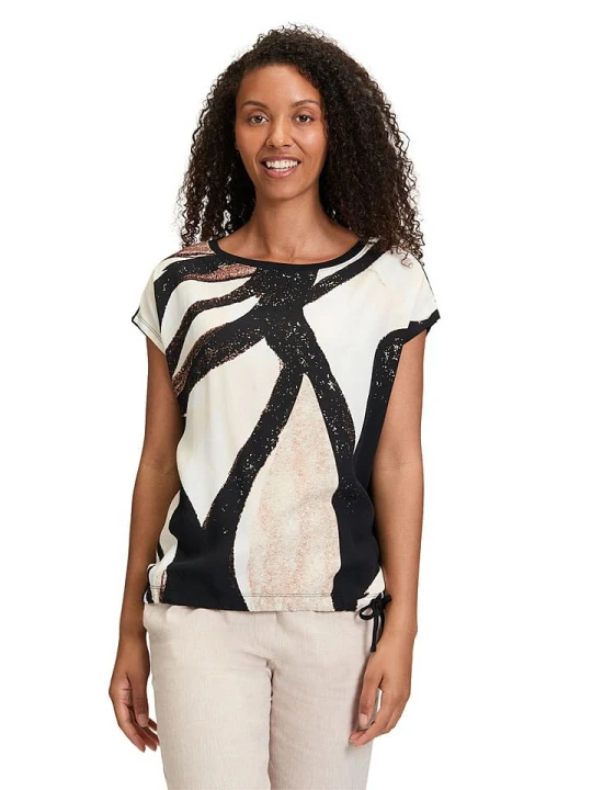 Zdjęcie produktu BETTY & CO Koszulka w kolorze czarno-kremowym rozmiar: XL