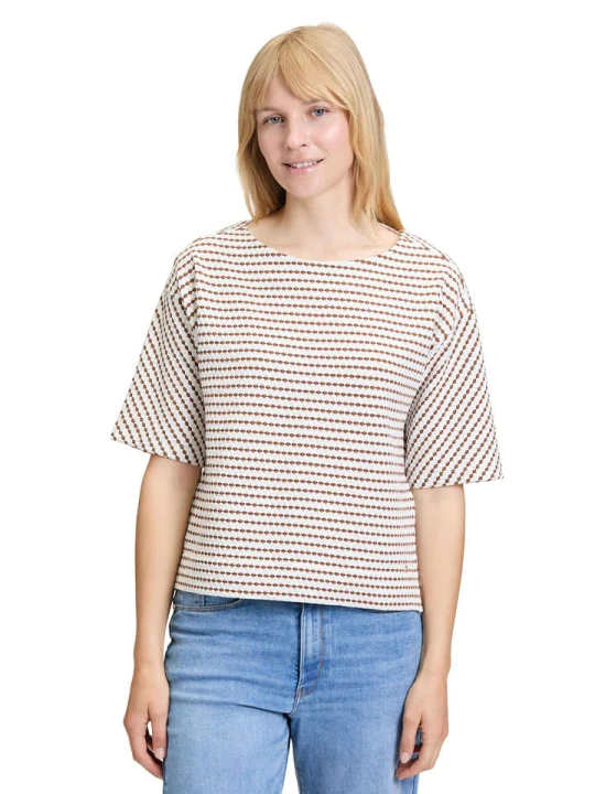 Zdjęcie produktu BETTY & CO Koszulka w kolorze kremowo-brązowym rozmiar: 42