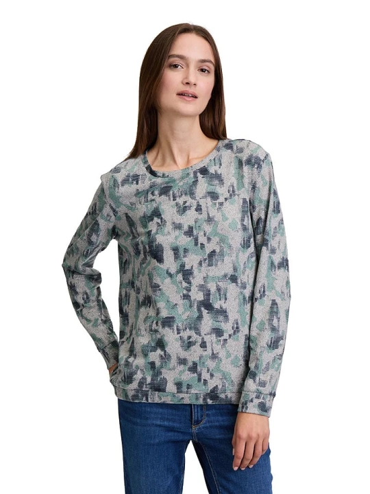 Zdjęcie produktu BETTY & CO Koszulka w kolorze szaro-granatowo-miętowym rozmiar: XL