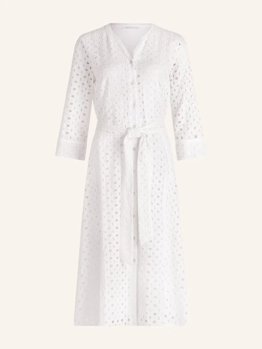 Zdjęcie produktu Betty&Co Sukienka Z Koronki Ażurowanej Z Rękawami 3/4 weiss Betty & Co BIAŁY