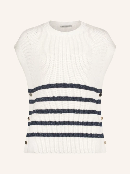 Zdjęcie produktu Betty&Co Sweter Bez Rękawów Z Cekinami weiss Betty & Co
