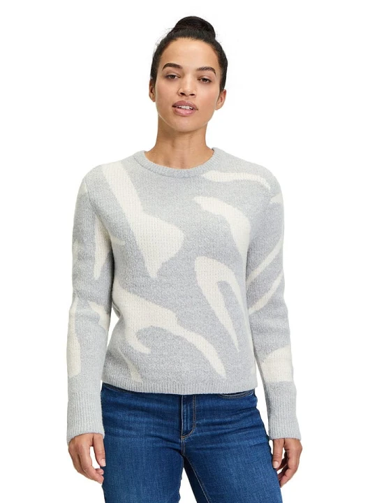 Zdjęcie produktu BETTY & CO Sweter w kolorze szaro-kremowym rozmiar: 38