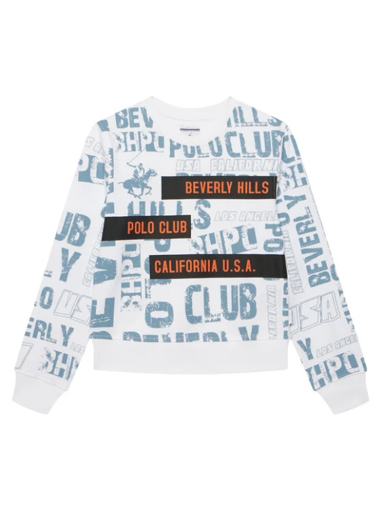 Zdjęcie produktu Beverly Hills Polo Club Bluza 76B5T0038T Biały Regular Fit