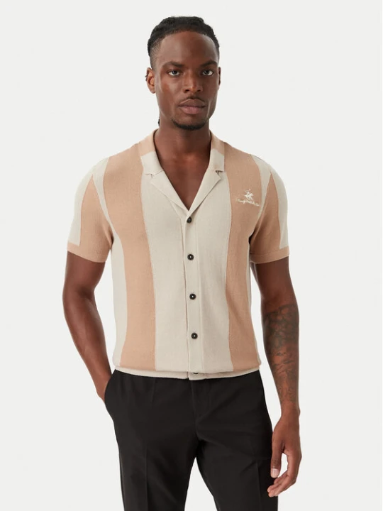 Zdjęcie produktu Beverly Hills Polo Club Koszula M7613-HR Beżowy ciemny Regular Fit