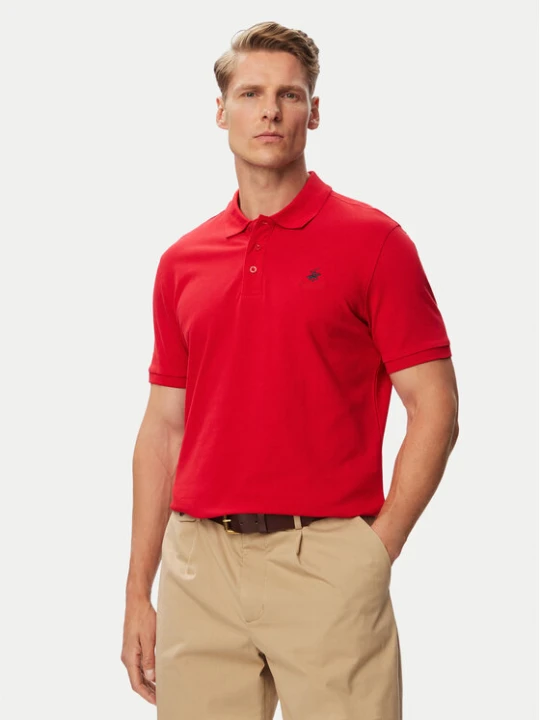 Zdjęcie produktu Beverly Hills Polo Club Polo P-SS26M-P42560_Navy LogoWRED Czerwony Regular Fit