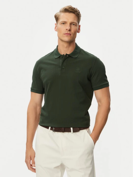 Zdjęcie produktu Beverly Hills Polo Club Polo P-SS26M-P42560 Zielony ciemny Regular Fit