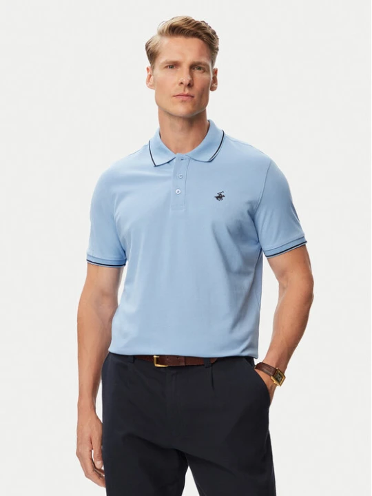 Zdjęcie produktu Beverly Hills Polo Club Polo P-SS26M-P42561BBU Niebieski jasny Regular Fit