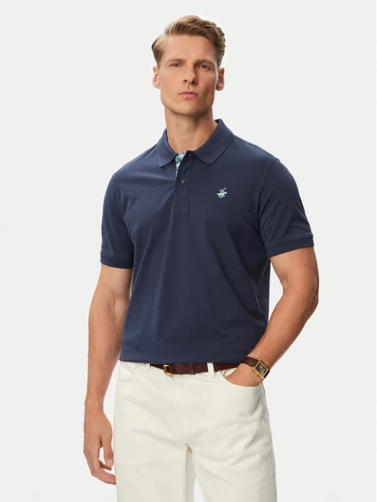 Zdjęcie produktu Beverly Hills Polo Club Polo P-SS26M-P450106BLU Granatowy Regular Fit