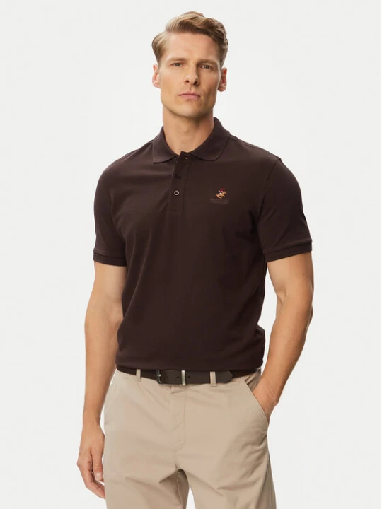 Zdjęcie produktu Beverly Hills Polo Club Polo P-SS26M-P4501247 Brązowy ciemny Regular Fit