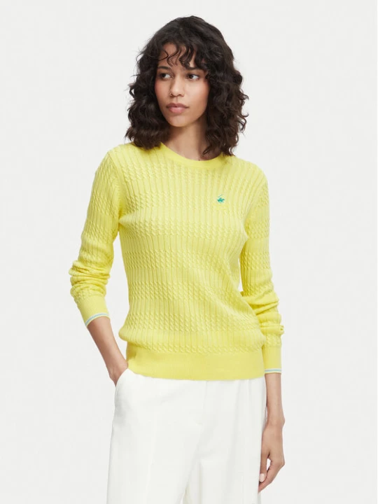 Zdjęcie produktu Beverly Hills Polo Club Sweter P-SS26W-M537390 Żółty Regular Fit