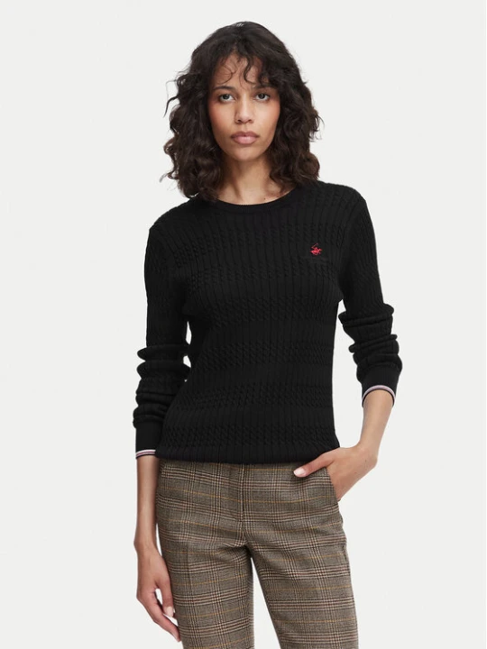 Zdjęcie produktu Beverly Hills Polo Club Sweter P-SS26W-M537390BLK Czarny Regular Fit