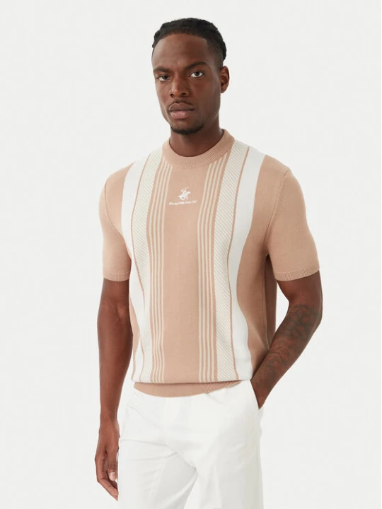 Zdjęcie produktu Beverly Hills Polo Club T-Shirt M7611-HR Beżowy ciemny Regular Fit