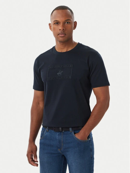 Zdjęcie produktu Beverly Hills Polo Club T-Shirt P-FW26M-TS1536 Granatowy Regular Fit