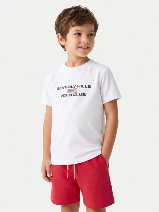 Zdjęcie produktu Beverly Hills Polo Club T-Shirt P-SS26B-TS0132 Biały Regular Fit