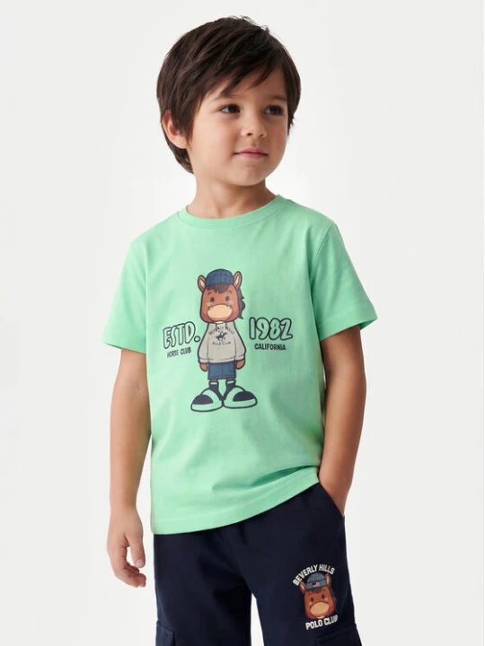 Zdjęcie produktu Beverly Hills Polo Club T-Shirt P-SS26B-TS0135 Zielony Regular Fit