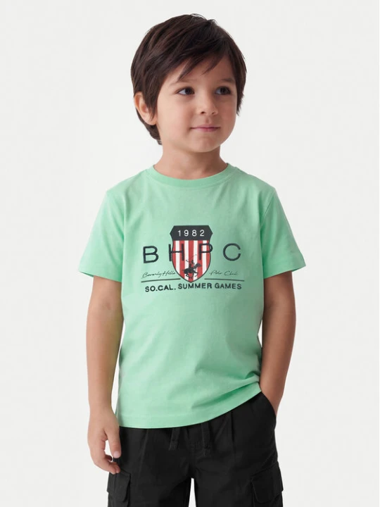 Zdjęcie produktu Beverly Hills Polo Club T-Shirt P-SS26B-TS414011 Zielony Regular Fit
