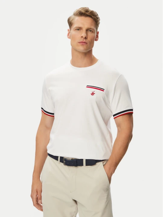 Zdjęcie produktu Beverly Hills Polo Club T-Shirt P-SS26M-TS0112 Biały Regular Fit