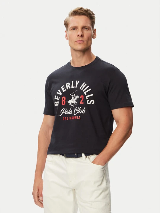 Zdjęcie produktu Beverly Hills Polo Club T-Shirt P-SS26M-TS1290NVY Granatowy Regular Fit