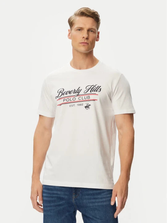 Zdjęcie produktu Beverly Hills Polo Club T-Shirt P-SS26M-TS1302 Biały Regular Fit
