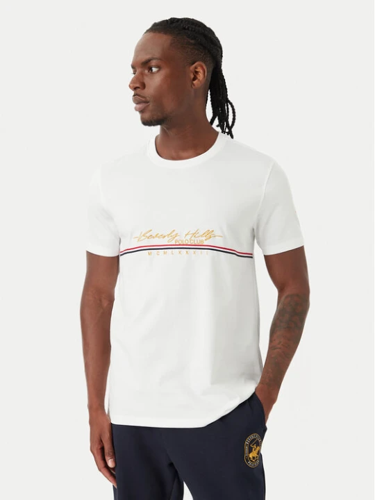 Zdjęcie produktu Beverly Hills Polo Club T-Shirt P-SS26M-TS1519 Biały Regular Fit
