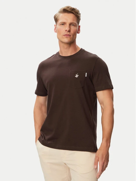 Zdjęcie produktu Beverly Hills Polo Club T-Shirt P-SS26M-TS414000 Brązowy Regular Fit