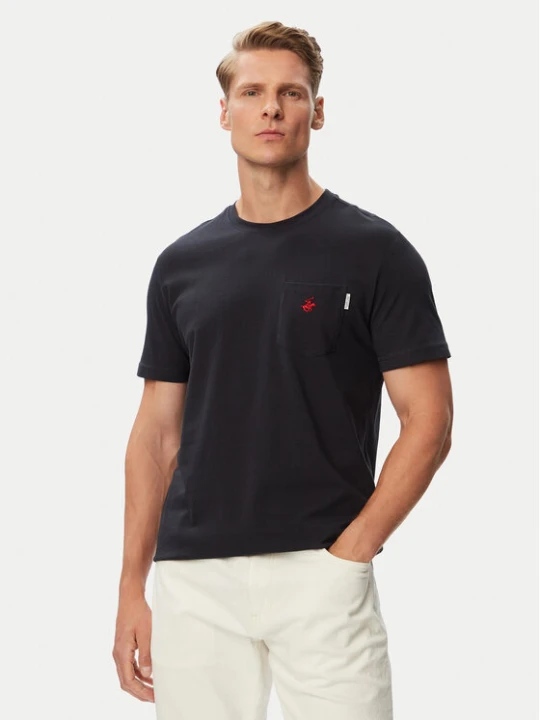 Zdjęcie produktu Beverly Hills Polo Club T-Shirt P-SS26M-TS414000 Granatowy Regular Fit