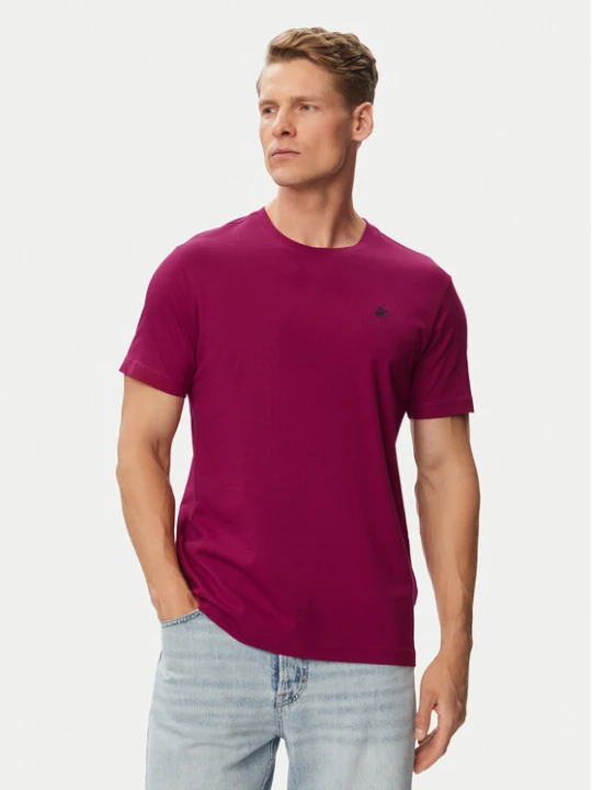 Zdjęcie produktu Beverly Hills Polo Club T-Shirt P-SS26M-TS41740 Bordowy Regular Fit
