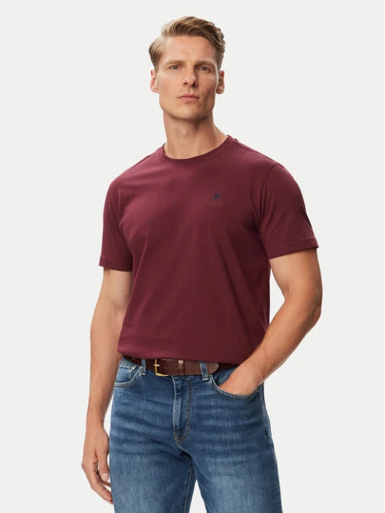 Zdjęcie produktu Beverly Hills Polo Club T-Shirt P-SS26M-TS41740FIG Bordowy Regular Fit