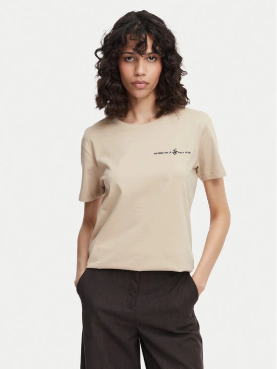 Zdjęcie produktu Beverly Hills Polo Club T-Shirt P-SS26W-TS085 Beżowy Regular Fit