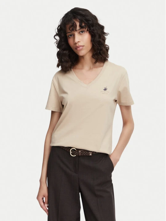 Zdjęcie produktu Beverly Hills Polo Club T-Shirt P-SS26W-TS516518 Beżowy Regular Fit