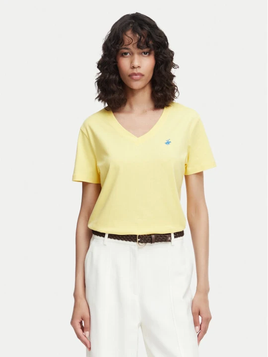 Zdjęcie produktu Beverly Hills Polo Club T-Shirt P-SS26W-TS5165188 Żółty Regular Fit